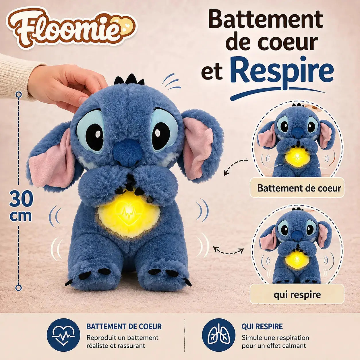 Peluche Stitch qui Respire | Floomie® Floomie