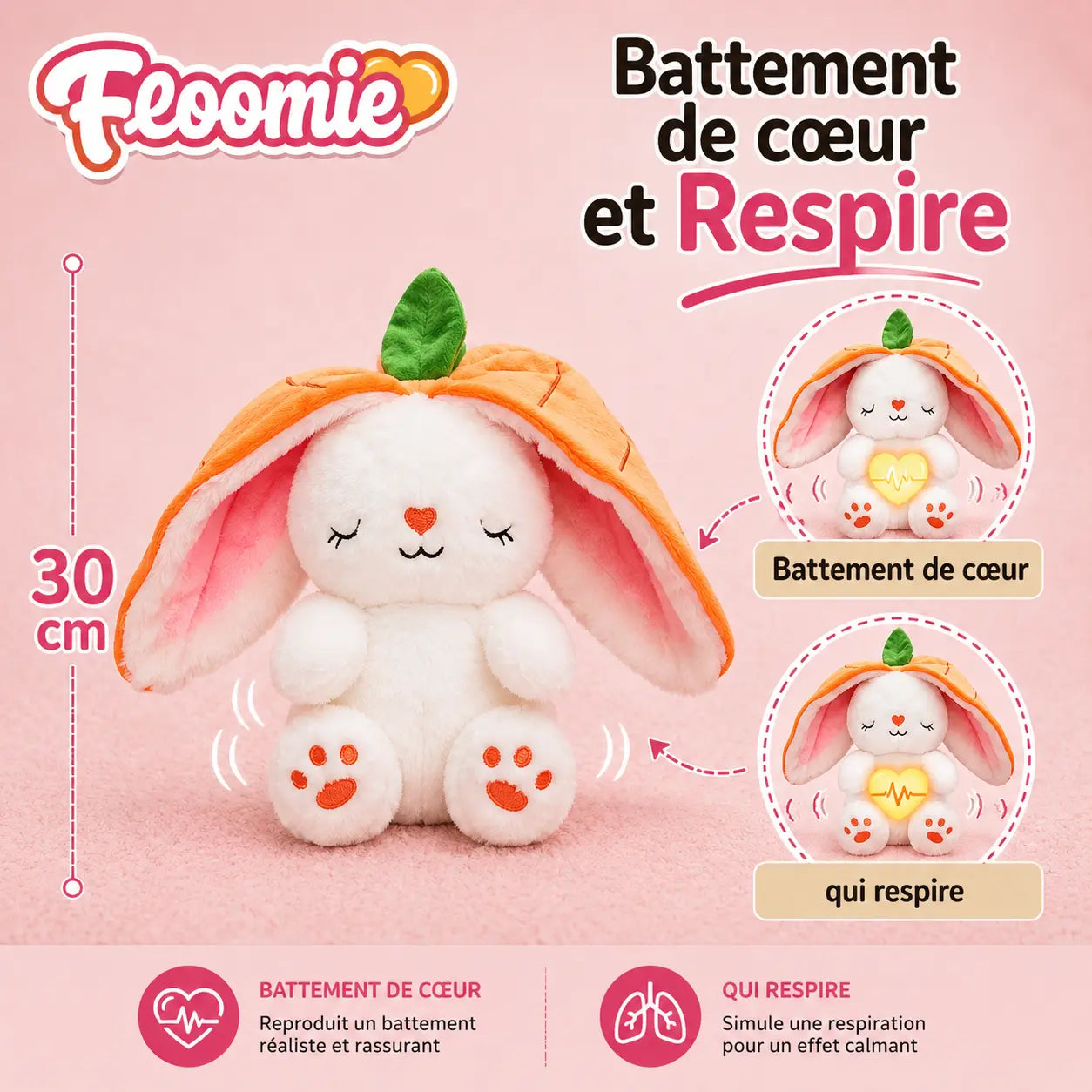 Peluche Lapin qui Respire | Floomie® Floomie