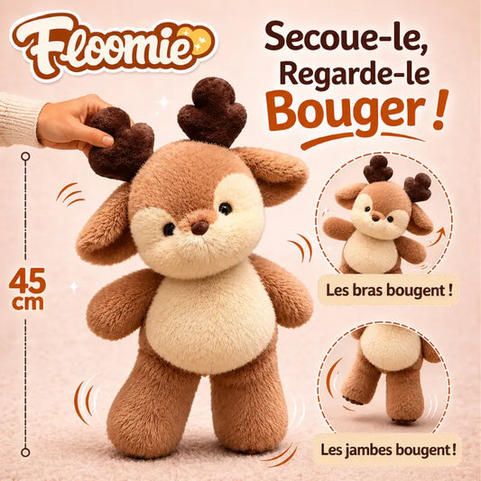 Peluche cerf qui court quand on l'agite | Floomie® Floomie