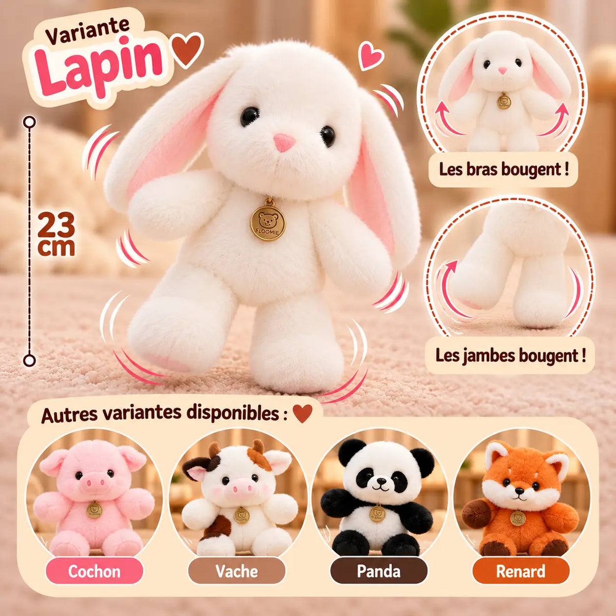 Petite peluche qui court | Floomie® Floomie